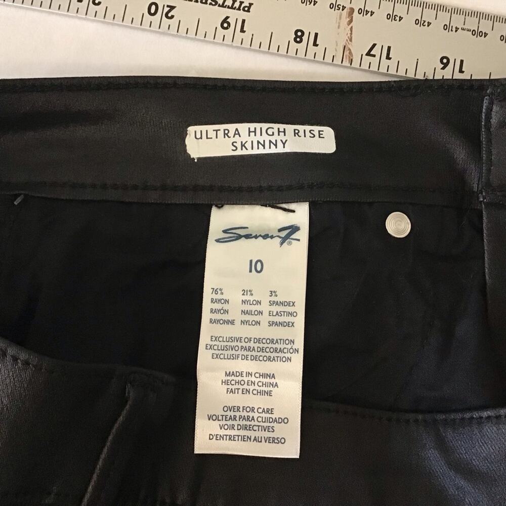 NWT Seven7 Matte Black Coated Skinny Jeans 14 12 10 - Picture 12 of 14